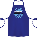 Torn Botswana Flag Batswana Day Football Cotton Apron 100% Organic Royal Blue