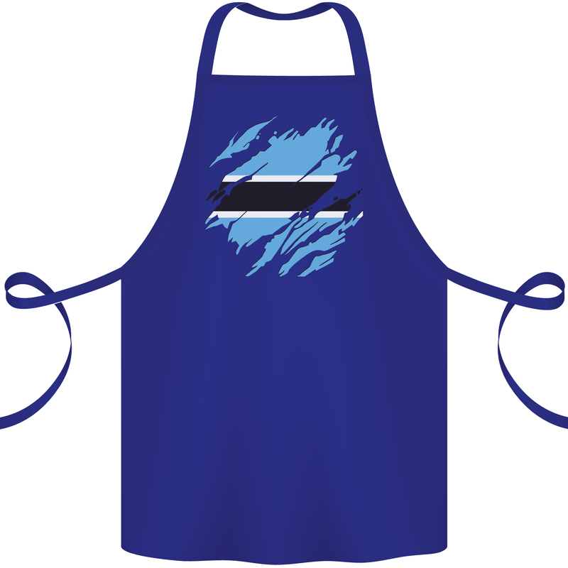 Torn Botswana Flag Batswana Day Football Cotton Apron 100% Organic Royal Blue