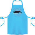 Torn Botswana Flag Batswana Day Football Cotton Apron 100% Organic Turquoise