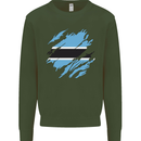 Torn Botswana Flag Batswana Day Football Kids Sweatshirt Jumper Forest Green