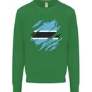 Torn Botswana Flag Batswana Day Football Kids Sweatshirt Jumper Irish Green