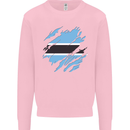 Torn Botswana Flag Batswana Day Football Kids Sweatshirt Jumper Light Pink