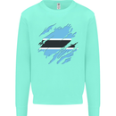 Torn Botswana Flag Batswana Day Football Kids Sweatshirt Jumper Peppermint