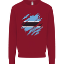 Torn Botswana Flag Batswana Day Football Kids Sweatshirt Jumper Red
