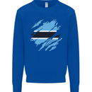 Torn Botswana Flag Batswana Day Football Kids Sweatshirt Jumper Royal Blue