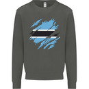Torn Botswana Flag Batswana Day Football Kids Sweatshirt Jumper Storm Grey