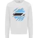 Torn Botswana Flag Batswana Day Football Kids Sweatshirt Jumper White