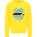 Torn Botswana Flag Batswana Day Football Kids Sweatshirt Jumper Yellow