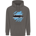 Torn Botswana Flag Batswana Day Football Mens 80% Cotton Hoodie Charcoal