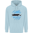 Torn Botswana Flag Batswana Day Football Mens 80% Cotton Hoodie Light Blue