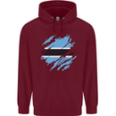 Torn Botswana Flag Batswana Day Football Mens 80% Cotton Hoodie Maroon