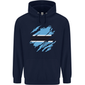 Torn Botswana Flag Batswana Day Football Mens 80% Cotton Hoodie Navy Blue