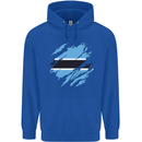 Torn Botswana Flag Batswana Day Football Mens 80% Cotton Hoodie Royal Blue