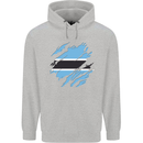 Torn Botswana Flag Batswana Day Football Mens 80% Cotton Hoodie Sports Grey
