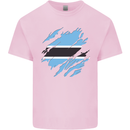 Torn Botswana Flag Batswana Day Football Mens Cotton T-Shirt Tee Top Light Pink