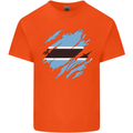 Torn Botswana Flag Batswana Day Football Mens Cotton T-Shirt Tee Top Orange