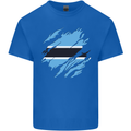Torn Botswana Flag Batswana Day Football Mens Cotton T-Shirt Tee Top Royal Blue