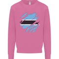Torn Botswana Flag Batswana Day Football Mens Sweatshirt Jumper Azalea
