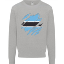 Torn Botswana Flag Batswana Day Football Mens Sweatshirt Jumper Sports Grey