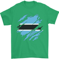 Torn Botswana Flag Batswana Day Football Mens T-Shirt 100% Cotton Irish Green