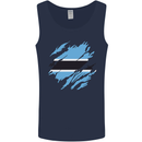 Torn Botswana Flag Batswana Day Football Mens Vest Tank Top Navy Blue