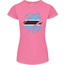 Torn Botswana Flag Batswana Day Football Womens Petite Cut T-Shirt Azalea