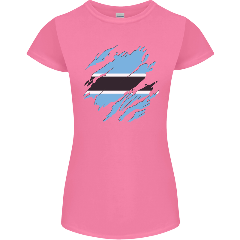Torn Botswana Flag Batswana Day Football Womens Petite Cut T-Shirt Azalea