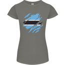 Torn Botswana Flag Batswana Day Football Womens Petite Cut T-Shirt Charcoal