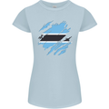Torn Botswana Flag Batswana Day Football Womens Petite Cut T-Shirt Light Blue