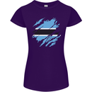 Torn Botswana Flag Batswana Day Football Womens Petite Cut T-Shirt Purple