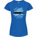 Torn Botswana Flag Batswana Day Football Womens Petite Cut T-Shirt Royal Blue
