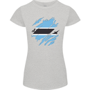 Torn Botswana Flag Batswana Day Football Womens Petite Cut T-Shirt Sports Grey