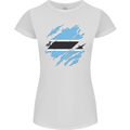 Torn Botswana Flag Batswana Day Football Womens Petite Cut T-Shirt White