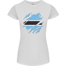 Torn Botswana Flag Batswana Day Football Womens Petite Cut T-Shirt White