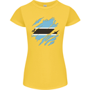 Torn Botswana Flag Batswana Day Football Womens Petite Cut T-Shirt Yellow