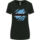 Torn Botswana Flag Batswana Day Football Womens Wider Cut T-Shirt Black