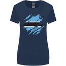 Torn Botswana Flag Batswana Day Football Womens Wider Cut T-Shirt Navy Blue