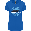 Torn Botswana Flag Batswana Day Football Womens Wider Cut T-Shirt Royal Blue