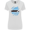 Torn Botswana Flag Batswana Day Football Womens Wider Cut T-Shirt White