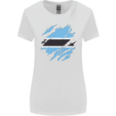 Torn Botswana Flag Batswana Day Football Womens Wider Cut T-Shirt White
