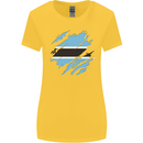 Torn Botswana Flag Batswana Day Football Womens Wider Cut T-Shirt Yellow