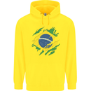 Torn Brazil Flag Brazilian Day Football Childrens Kids Hoodie Yellow