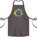 Torn Brazil Flag Brazilian Day Football Cotton Apron 100% Organic Dark Grey