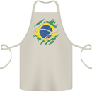 Torn Brazil Flag Brazilian Day Football Cotton Apron 100% Organic Natural