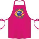 Torn Brazil Flag Brazilian Day Football Cotton Apron 100% Organic Pink