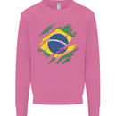 Torn Brazil Flag Brazilian Day Football Mens Sweatshirt Jumper Azalea