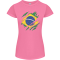Torn Brazil Flag Brazilian Day Football Womens Petite Cut T-Shirt Azalea