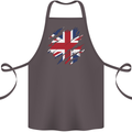 Torn British Flag Union Jack Britain Cotton Apron 100% Organic Dark Grey
