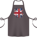 Torn British Flag Union Jack Britain Cotton Apron 100% Organic Dark Grey