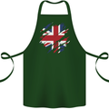 Torn British Flag Union Jack Britain Cotton Apron 100% Organic Forest Green